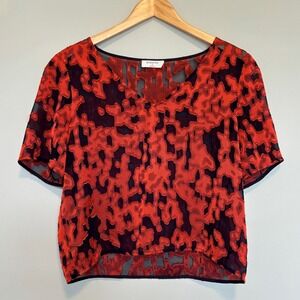 Babaton Aritiza Women's Medium Sheer Blouse Office Wear Corpcore Business Chic